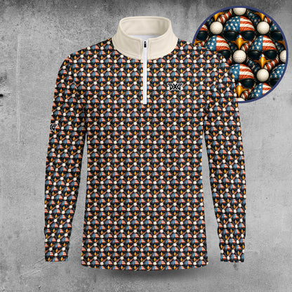 Eagles And Golf Balls Brand Men Quarter-zip Pullover