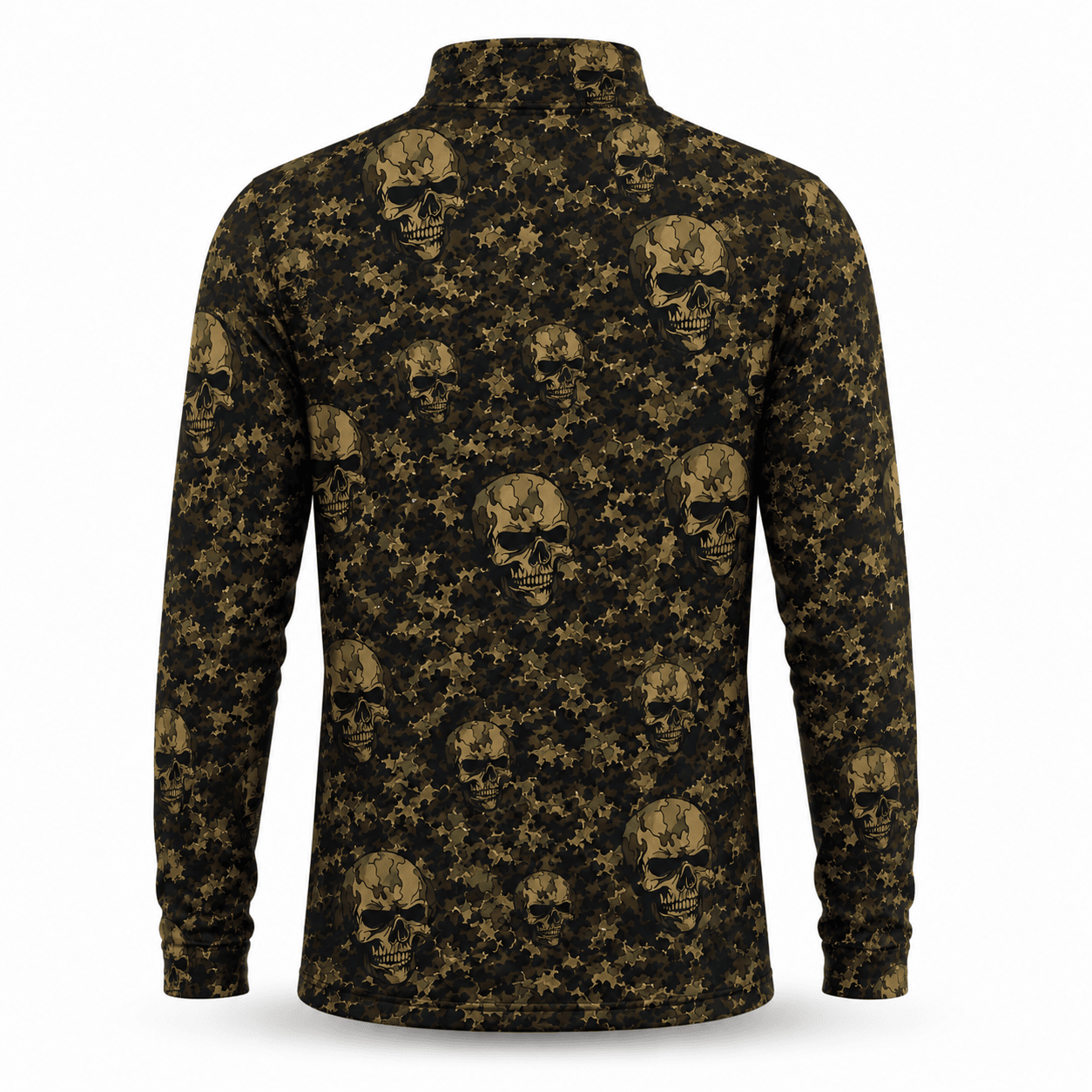 Camo Skull Seamles Pattern Men Quarter-zip Pullover