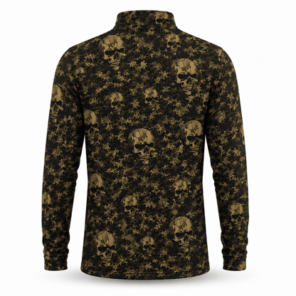 Camo Skull Seamles Pattern Men Quarter-zip Pullover