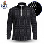 2027  Trophy Pattern Black Men Quarter-zip Pullover