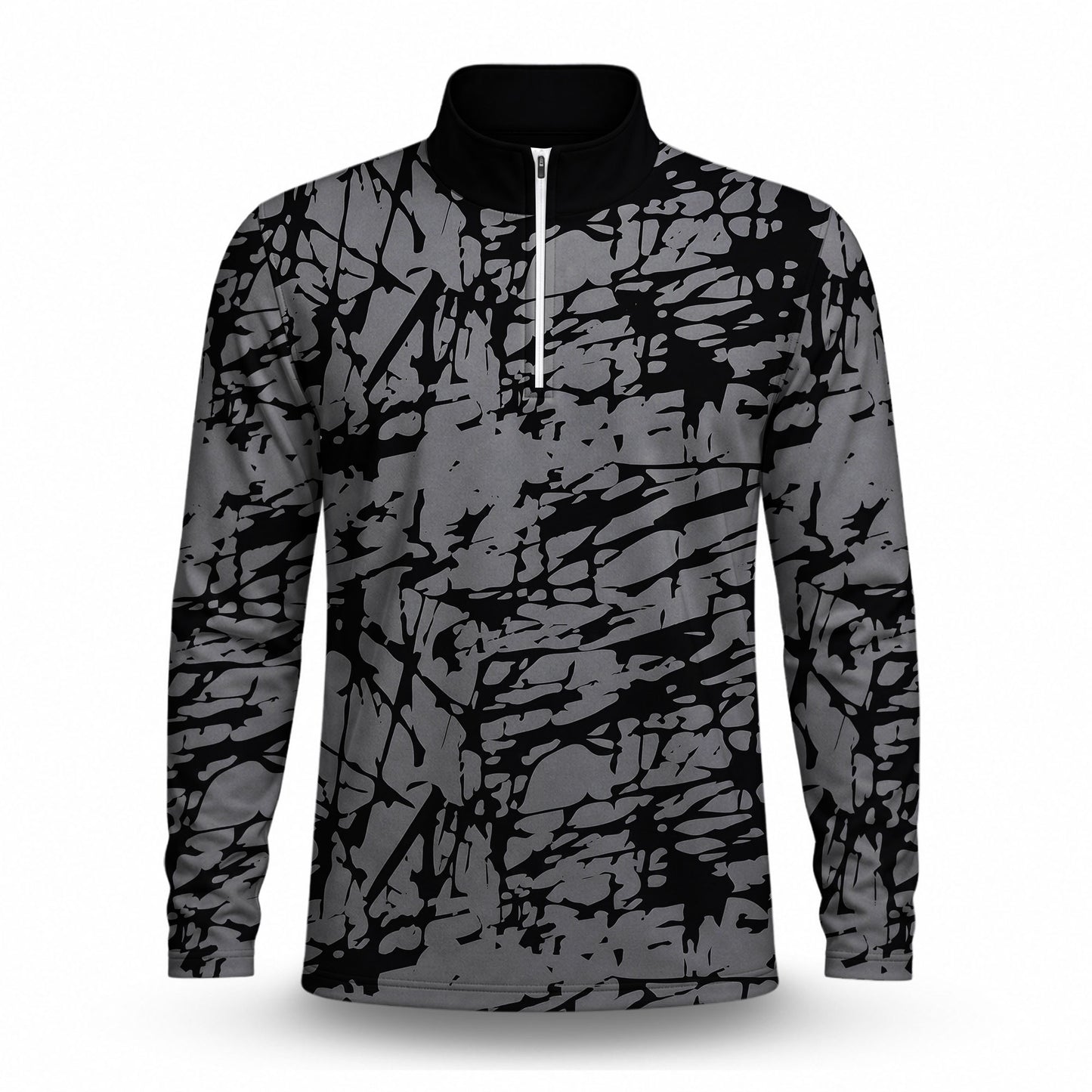 Black Grey Scratch 2027 Men Quarter-zip Pullover