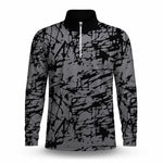 Black Grey Scratch 2027 Men Quarter-zip Pullover