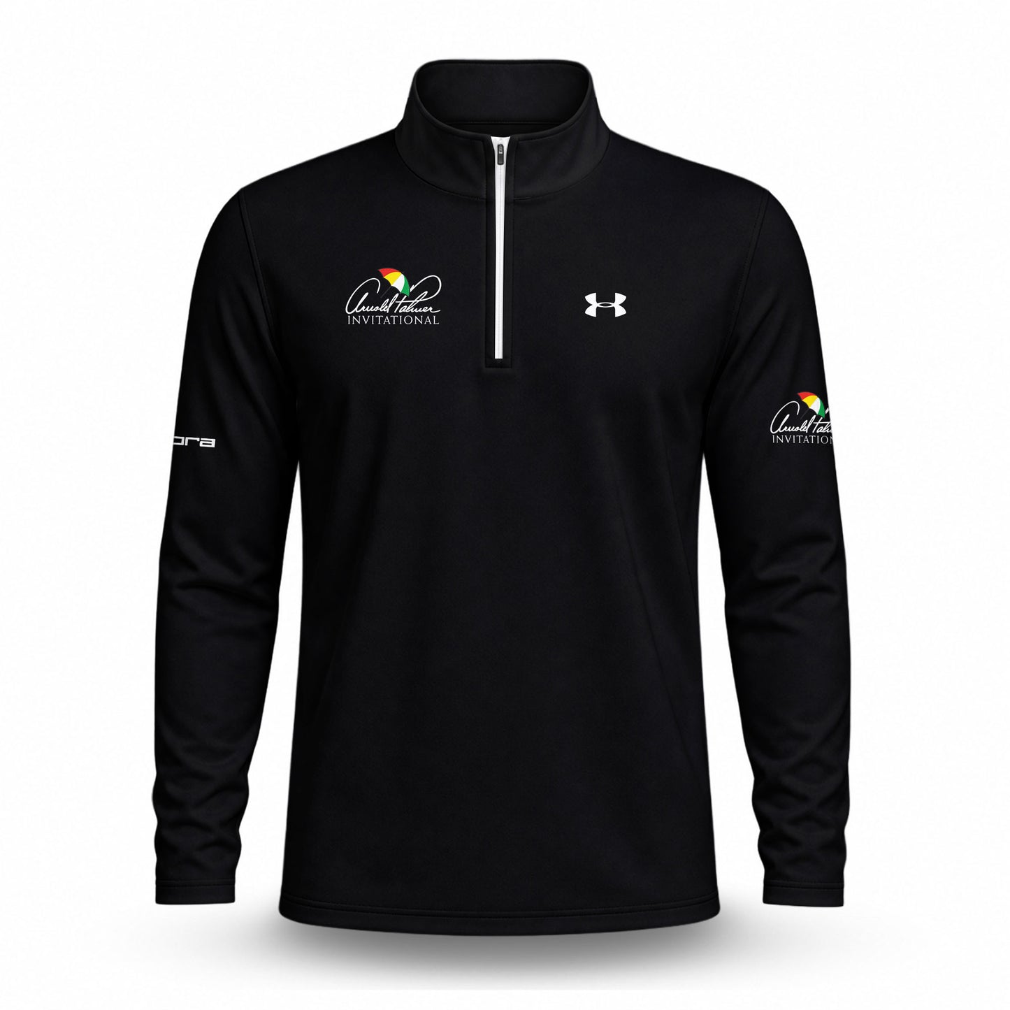 Solid Black Arnold Palmer UA & CB Men Quarter-zip Pullover