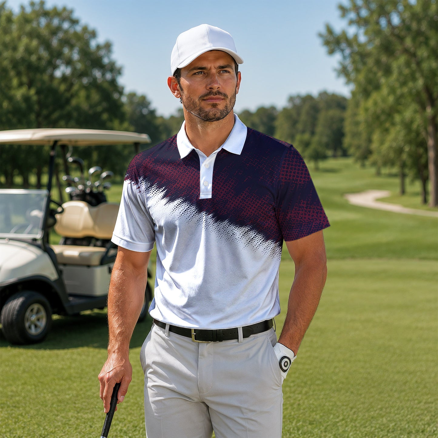 Red Blue Sport 2027 Men Polo Shirt