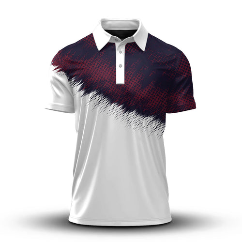 Red Blue Sport 2027 Men Polo Shirt