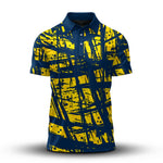 Yellow Dark Blue Men Polo Shirt