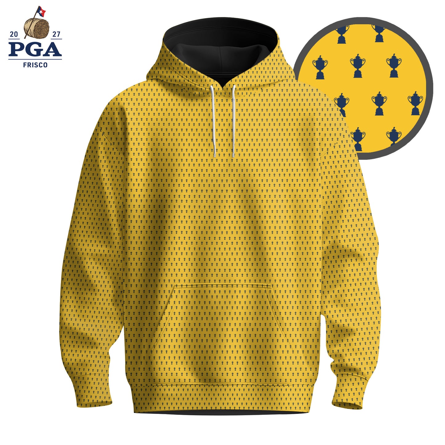Yellow And Blue 2027  Trophy Pattern Men Hoodie