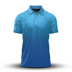 Blue Dark Blue Circle Men Polo Shirt