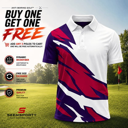 2027 Red Purple Men Polo Shirt