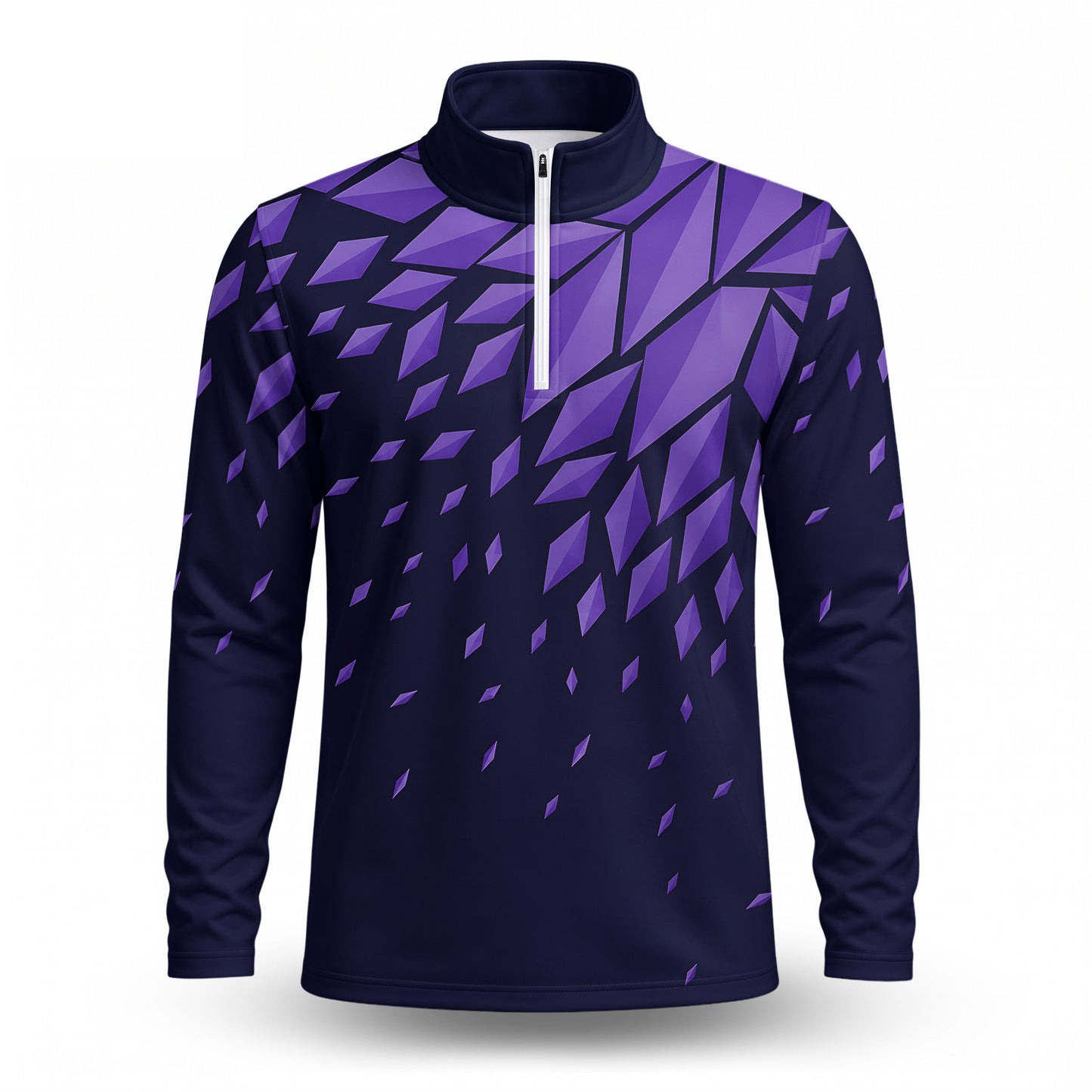 Purple Wings Pattern  Men Quarter-zip Pullover