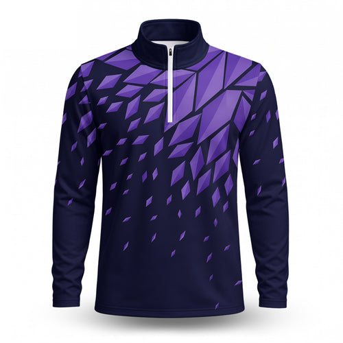 Purple Wings Pattern  Men Quarter-zip Pullover