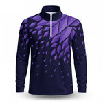 Purple Wings Pattern  Men Quarter-zip Pullover