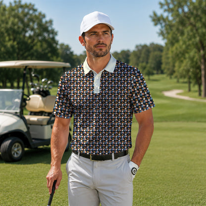 Eagles And Golf Balls Men Polo Shirt