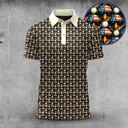 Eagles And Golf Balls Men Polo Shirt