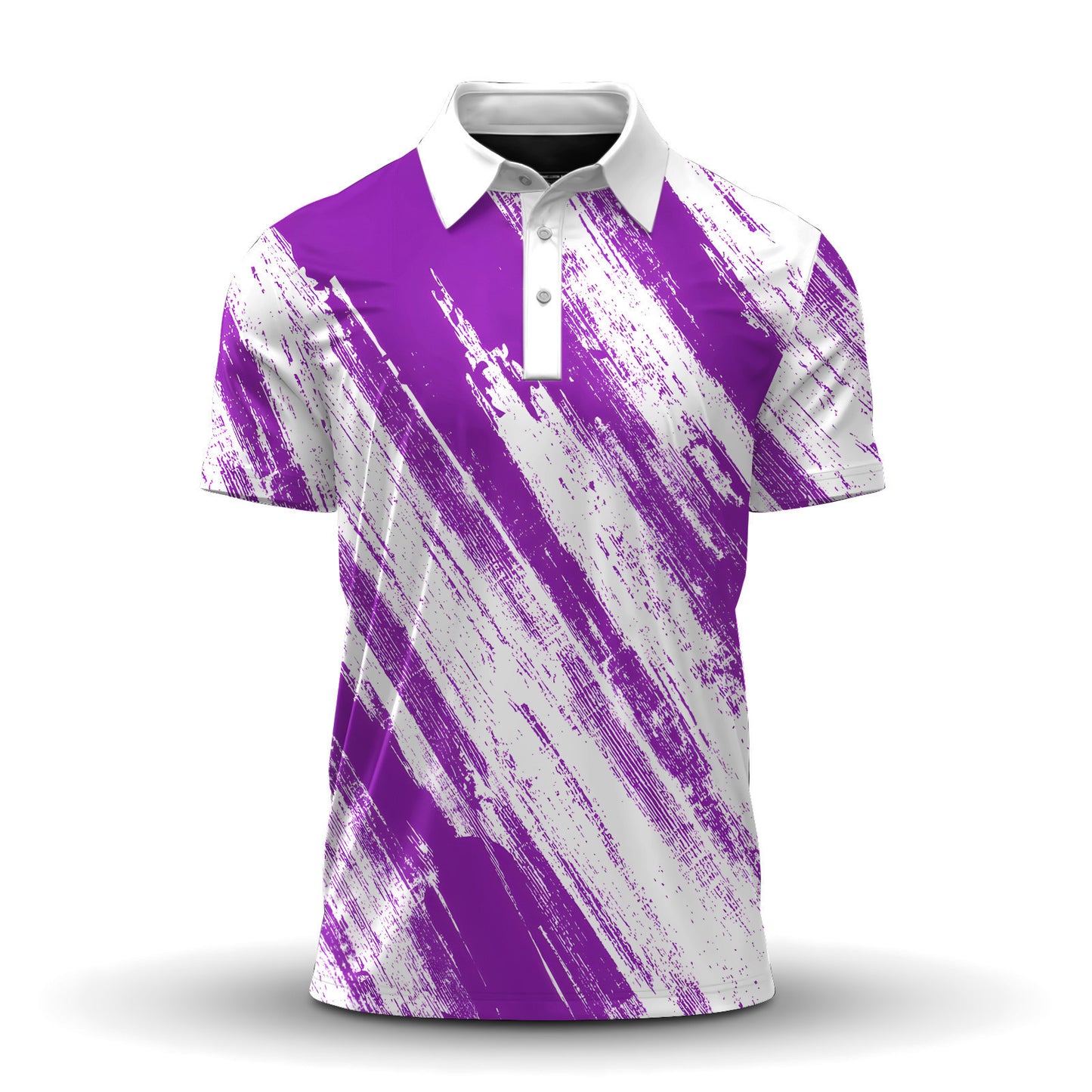 Sporty Purple Pattern  Men Polo Shirt
