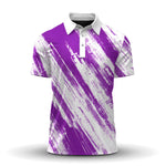 Sporty Purple Pattern  Men Polo Shirt