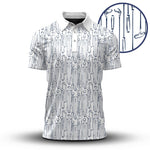 Blue Golf Clubs Pattern 2026  Men Polo Shirt