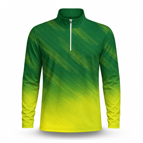 Gradient Style Men Quarter-zip Pullover Mk New