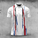 2026 White Black Blue Red Pattern Men Polo Shirt
