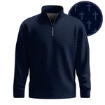 Blue Cross 2026  Pattern Men Quarter-zip Pullover