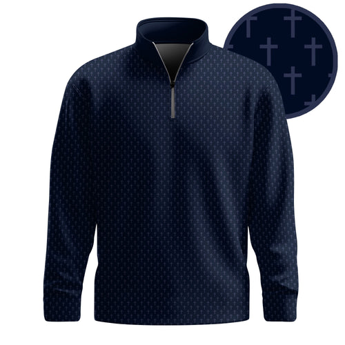 Blue Cross 2026  Pattern Men Quarter-zip Pullover