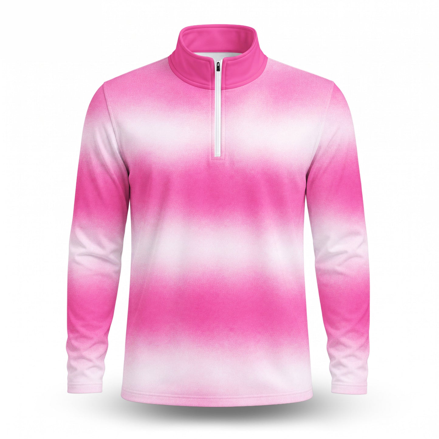 Ombre Pink White  Men Quarter-zip Pullover