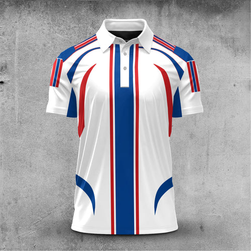 US Vibe Red Blue White 2027  Men Polo Shirt