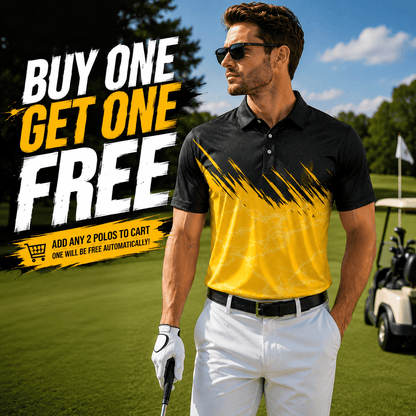 Black Yellow 2027 Sporty Men Polo Shirt