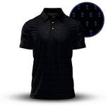 2027  Trophy Pattern Blue Black Men Polo Shirt