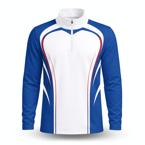Blue Heart Curve Men Quarter-zip Pullover