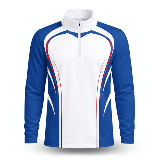 Blue Heart Curve Men Quarter-zip Pullover