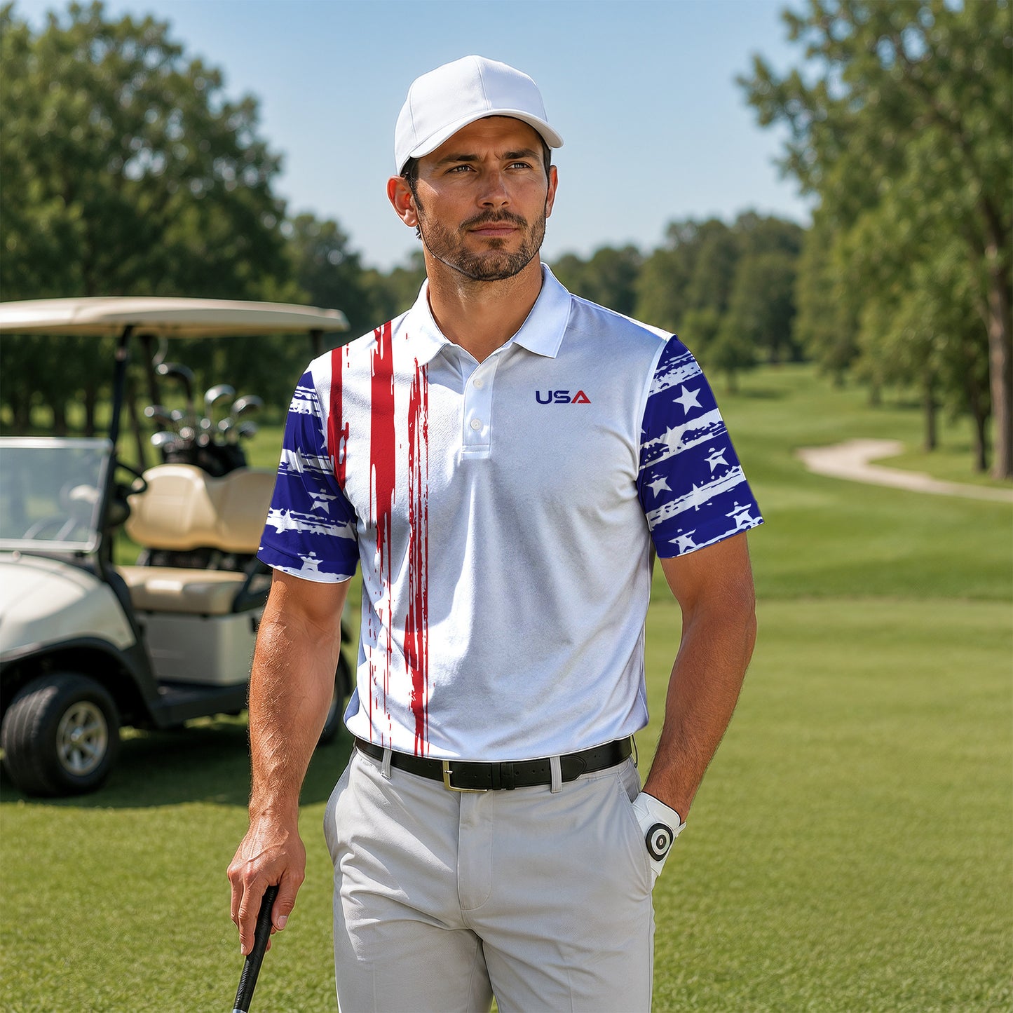 US Flag USA Team Men Polo Shirt V2