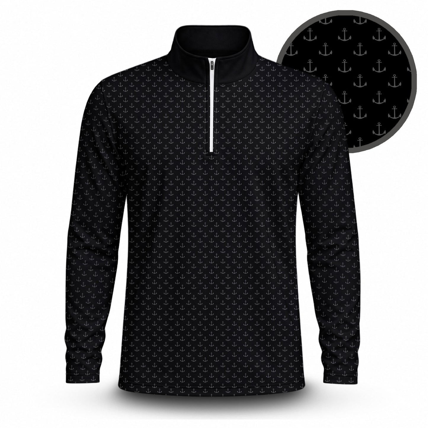 Black Anchor 2027  Men Quarter-zip Pullover