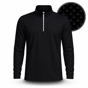 Black Anchor 2027  Men Quarter-zip Pullover