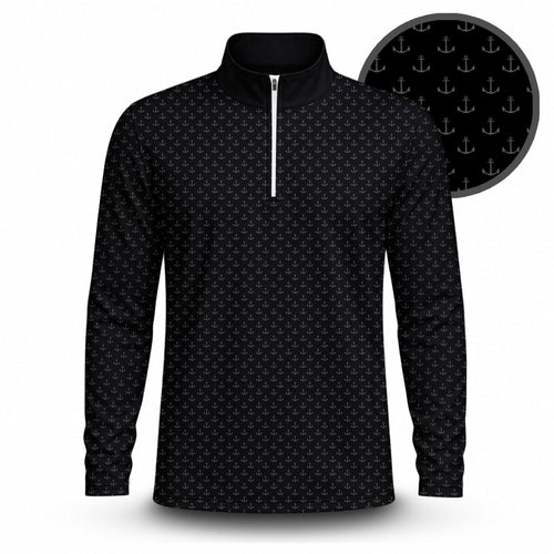 Black Anchor 2027  Men Quarter-zip Pullover
