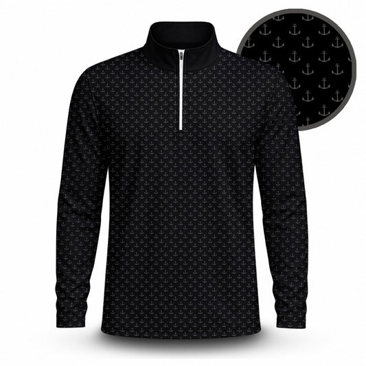 Black Anchor 2027  Men Quarter-zip Pullover