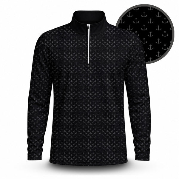 Black Anchor 2027  Men Quarter-zip Pullover