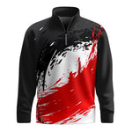 Red Black Paint Sporty 2026 Men Quarter-zip Pullover