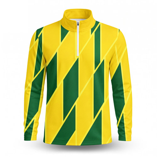 Yellow Green Cube Men Quarter-zip Pullover