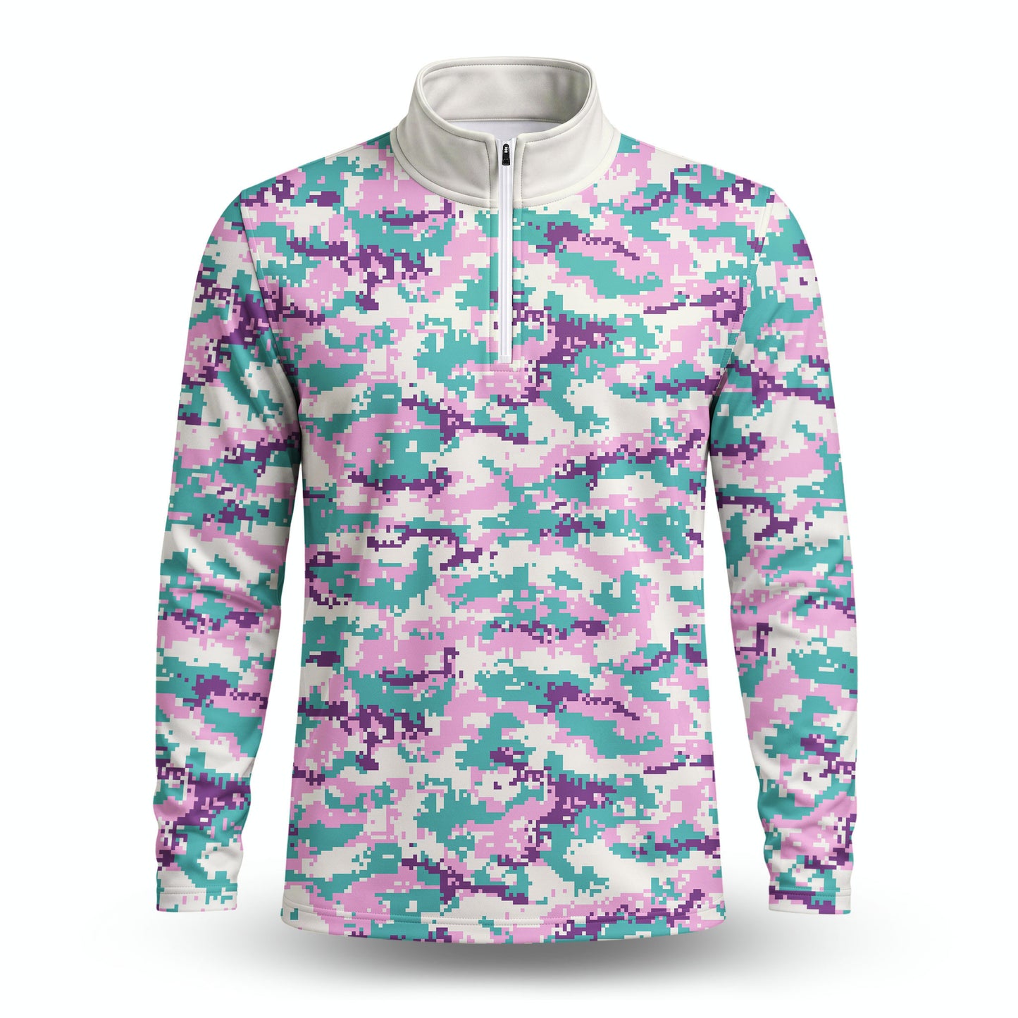 Camo Color  Men Quarter-zip Pullover