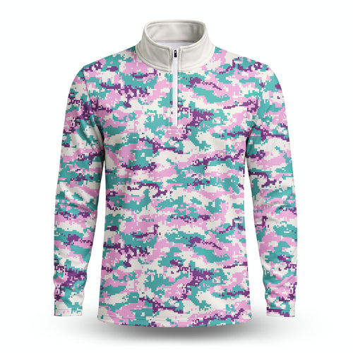 Camo Color  Men Quarter-zip Pullover