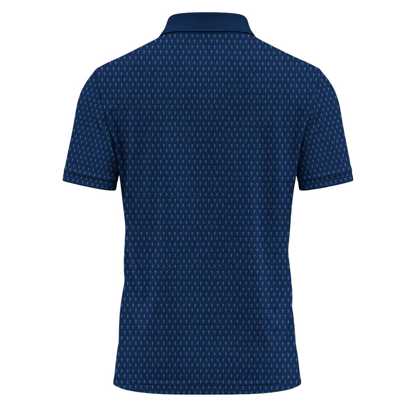 2027  Trophy Pattern Blue Men Polo Shirt