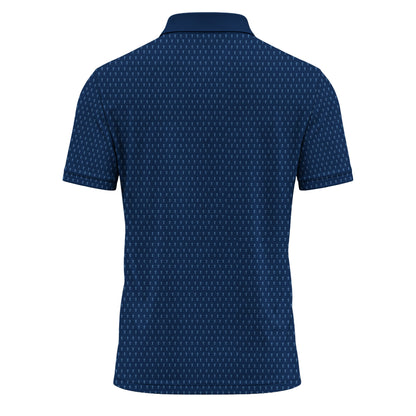 2027  Trophy Pattern Blue Men Polo Shirt