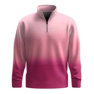 Gradient Pink  Men Quarter-zip Pullover