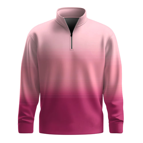 Gradient Pink  Men Quarter-zip Pullover