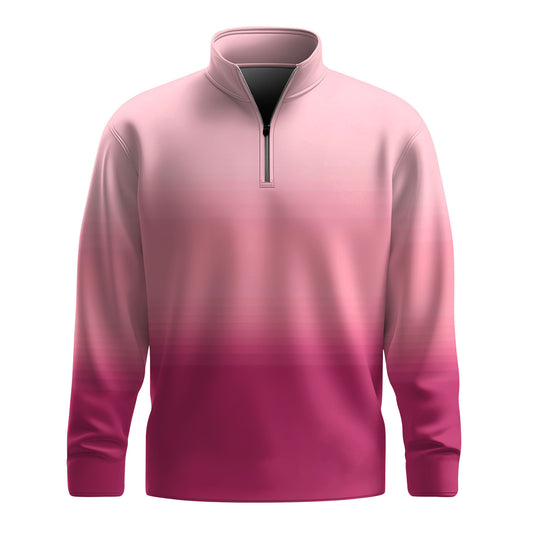 Gradient Pink  Men Quarter-zip Pullover