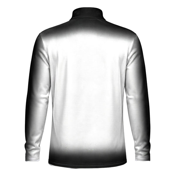 Gradient Black And White 2027  Men Quarter-zip Pullover