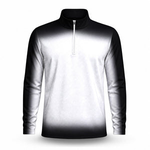 Gradient Black And White 2027  Men Quarter-zip Pullover