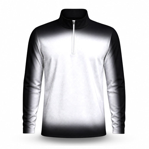 Gradient Black And White 2027  Men Quarter-zip Pullover