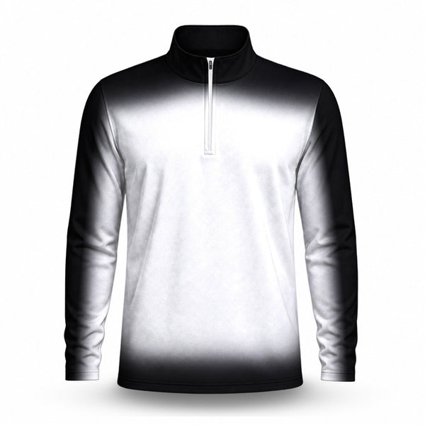 Gradient Black And White 2027  Men Quarter-zip Pullover